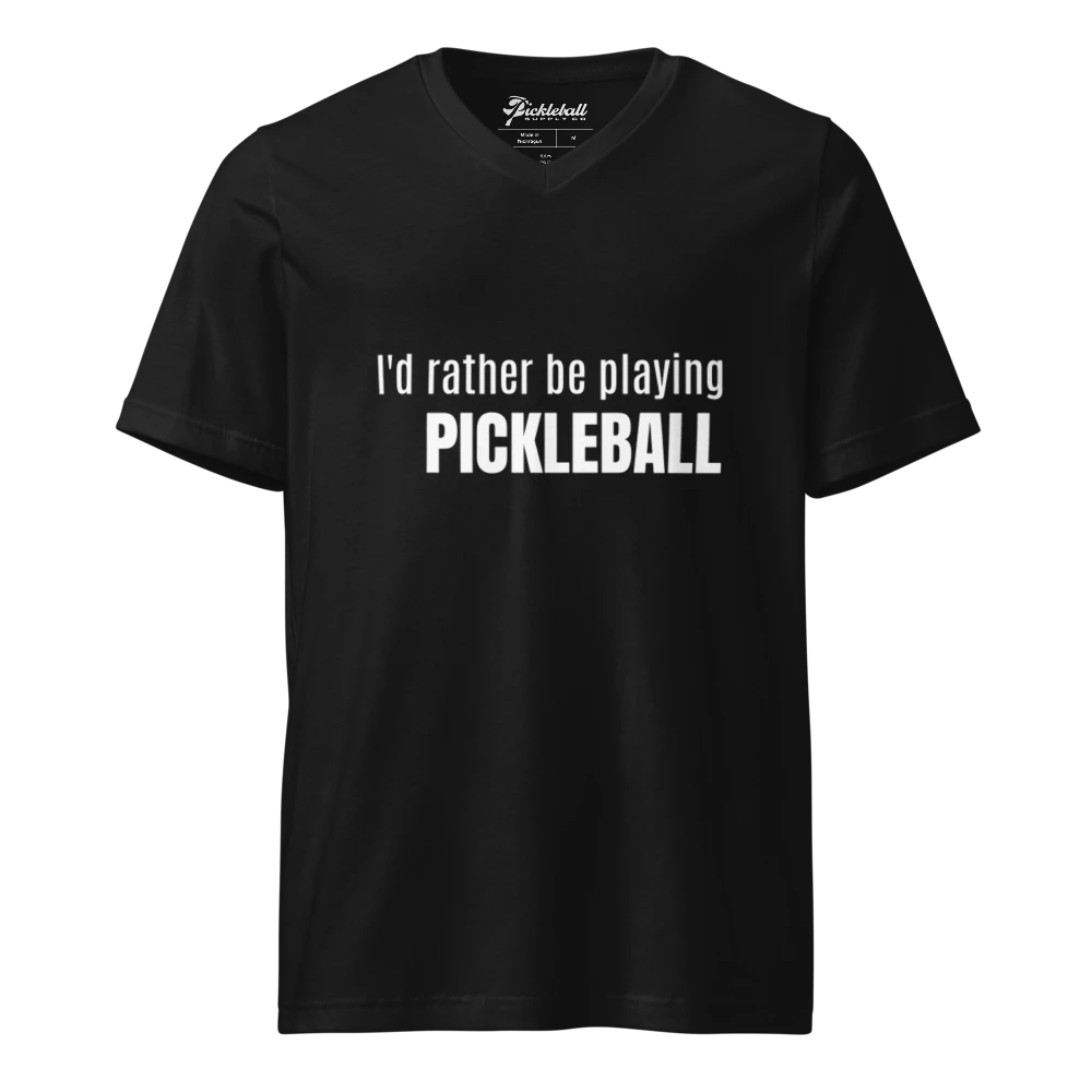 I'd Rather Be Playing Pickleball V-Neck Tee