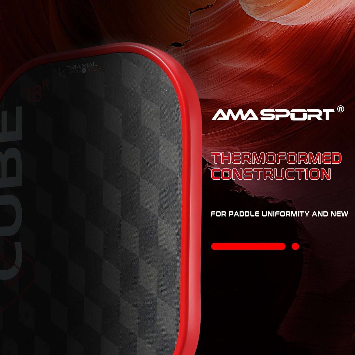 AMASPORT 18K Cube Carbon Fiber Pickleball Paddle
