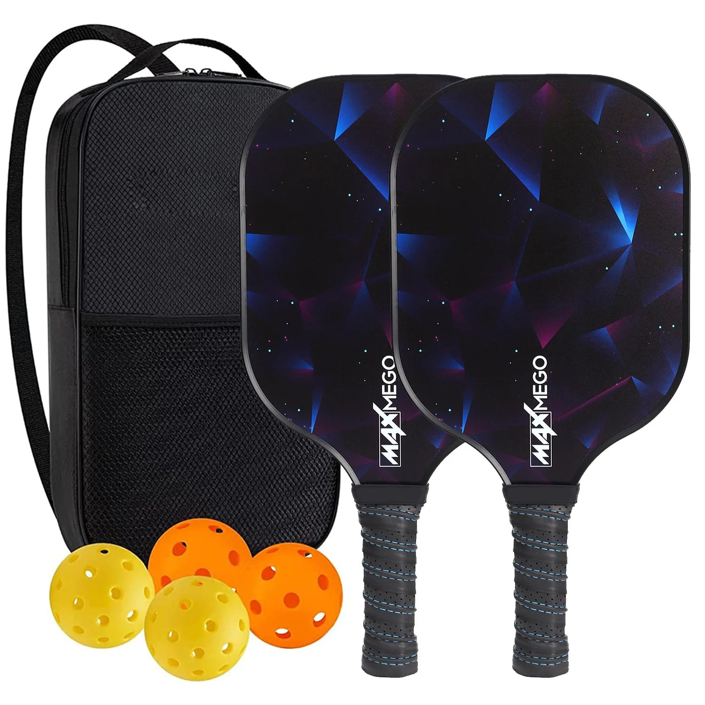 USAPA Approved Pickleball Paddle Set (2 Paddles, 4 Balls, Bag)