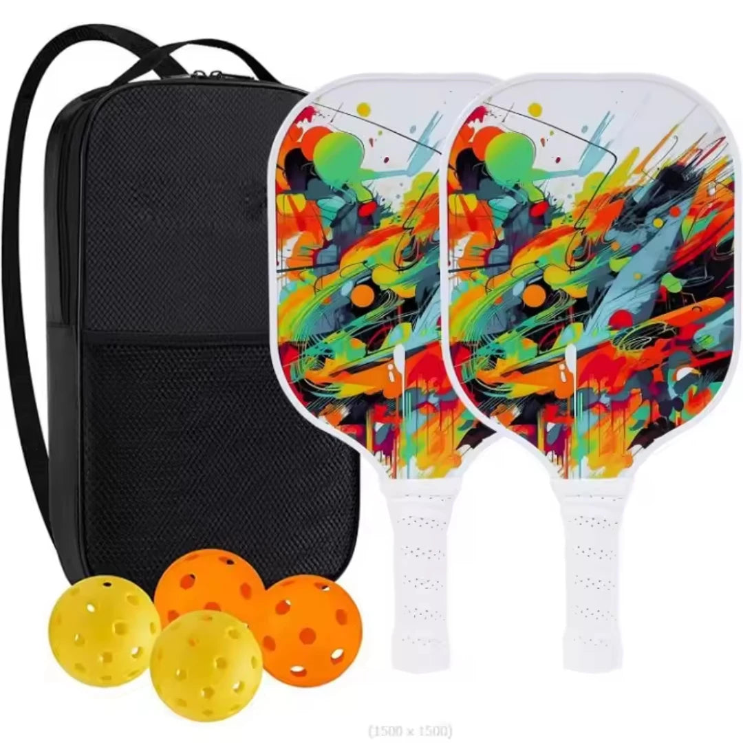 USAPA Approved Pickleball Paddle Set (2 Paddles, 4 Balls, Bag)