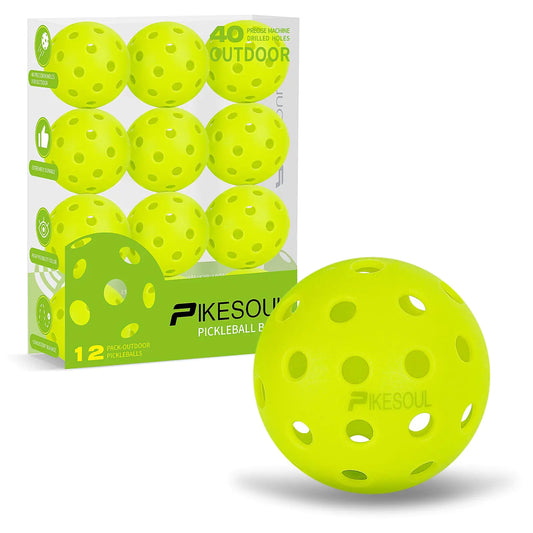 PIKESOUL 12-Pack Outdoor Pickleball Balls
