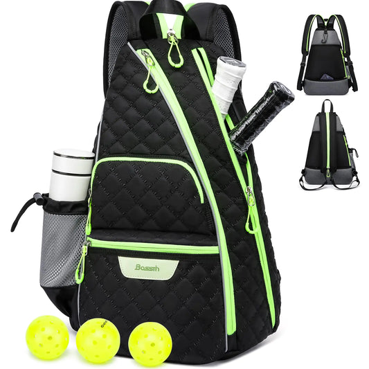 BOSSTIN Pickleball Backpack Reversible Sling Bag (Black)