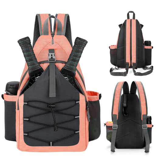 LUOKE Pickleball Backpack - Water-Resistant Crossbody Sling Bag for Women