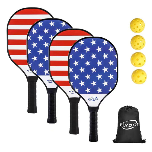 Flydot Wooden Pickleball Paddles Set of 4