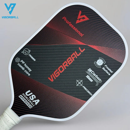 Vigorball 3K Raw Carbon Fiber 16mm Pickleball Paddle