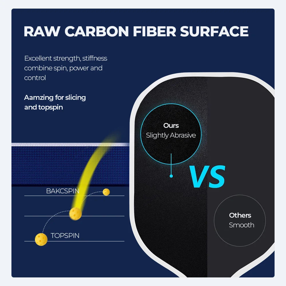 JIKEGO T700 Raw Carbon Fiber Pickleball Paddle with Accessories