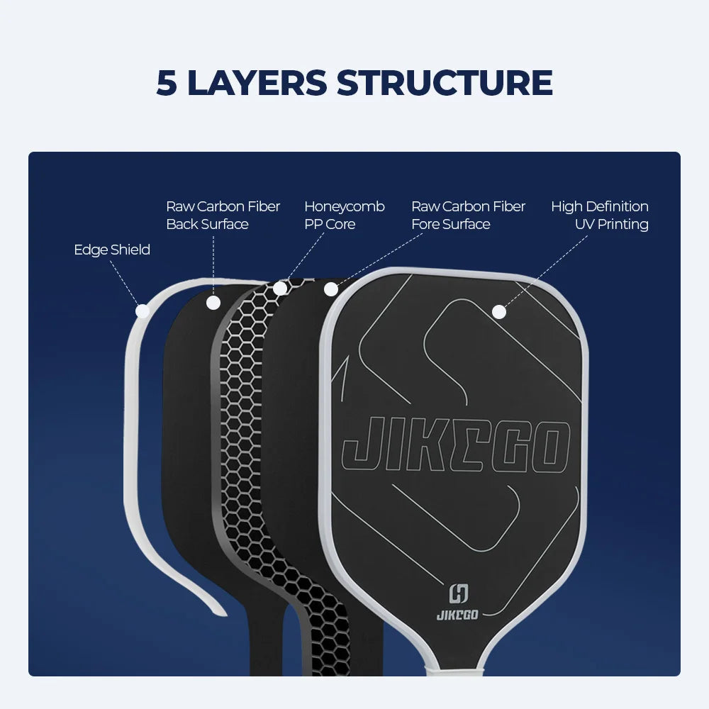 JIKEGO T700 Raw Carbon Fiber Pickleball Paddle with Accessories