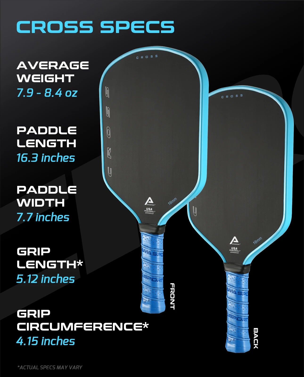 AMASPORT Cross Tech Pickleball Paddle with Paddle Cover