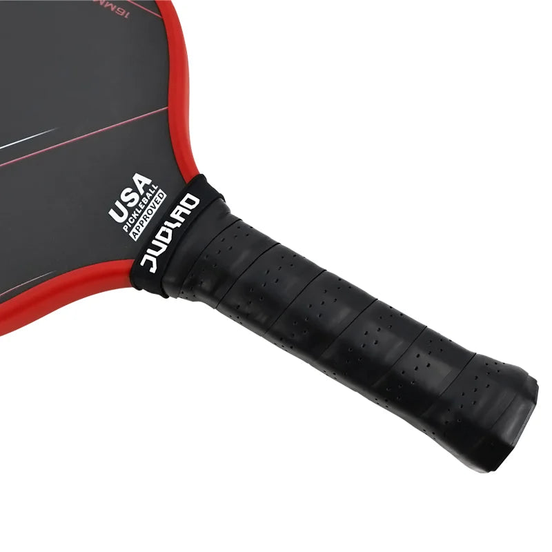 JUCIAO Thermoformed T700 Raw Carbon Fiber USAPA Pickleball Paddle with Spin Texture & Foam Edge (Long Handle)