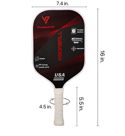 Vigorball 3K Raw Carbon Fiber 16mm Pickleball Paddle