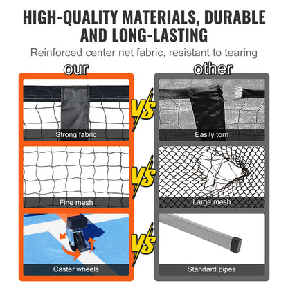 VEVOR 22FT Portable Pickleball Net System with Court Lines & 4 Paddles/Balls