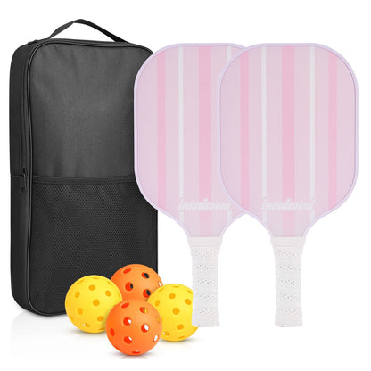 Fiberglass Pickleball Paddle Set (2 Paddles & 4 Balls)