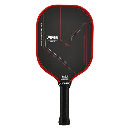 JUCIAO Thermoformed T700 Raw Carbon Fiber USAPA Pickleball Paddle with Spin Texture & Foam Edge (Long Handle)