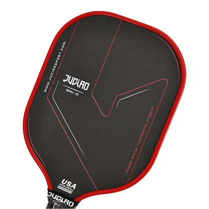 JUCIAO Thermoformed T700 Raw Carbon Fiber USAPA Pickleball Paddle with Spin Texture & Foam Edge (Long Handle)