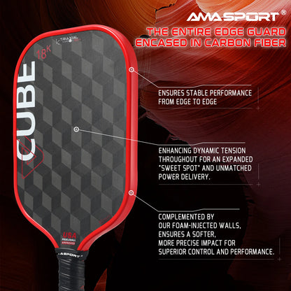 AMASPORT 18K Cube Carbon Fiber Pickleball Paddle