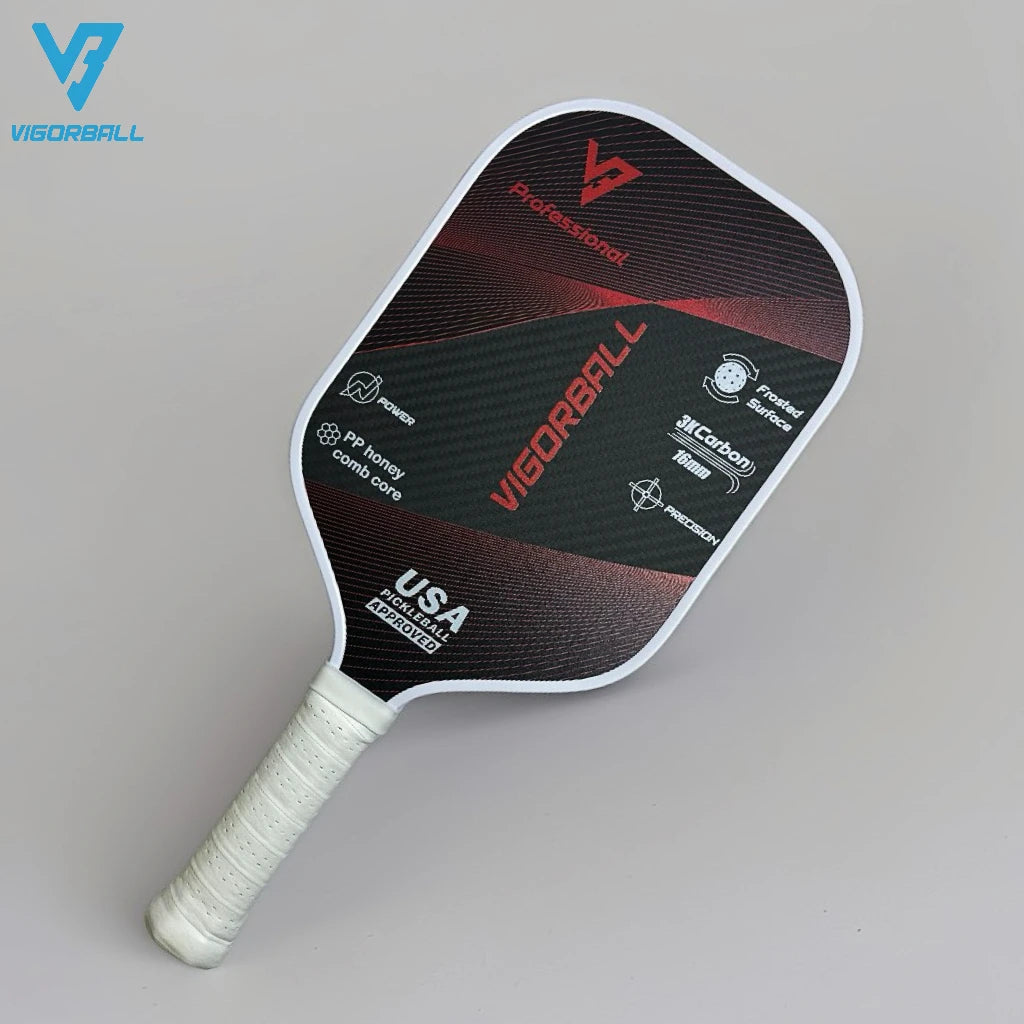 Vigorball 3K Raw Carbon Fiber 16mm Pickleball Paddle