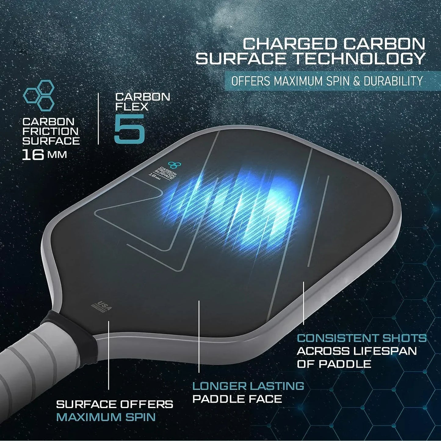T700 Raw Carbon Fiber Pickleball Paddle