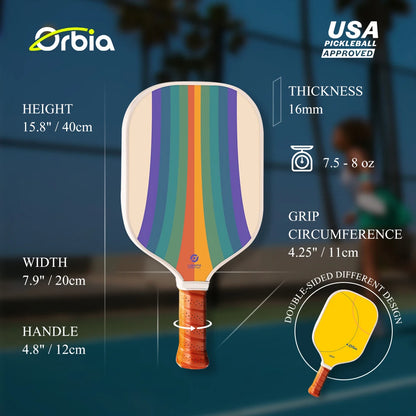 Orbia Pickleball Set with 2 Pickleball Rackets, 4 Balls, 1 Net Bag