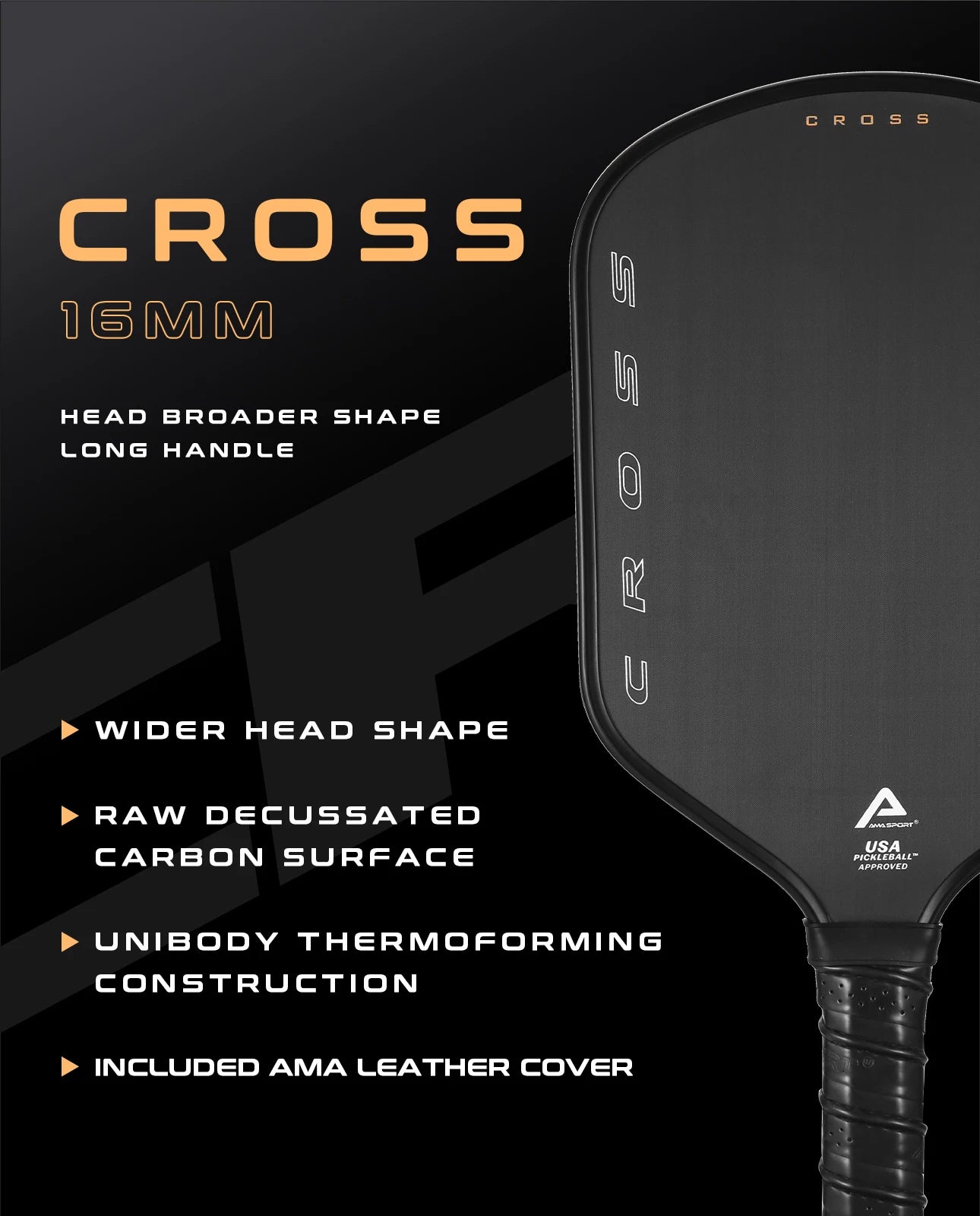 AMASPORT Carbon Fiber Pickleball Paddle with Cover Bag