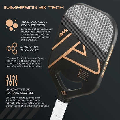 AMASPORT 3K Carbon Fiber Pickleball Paddle