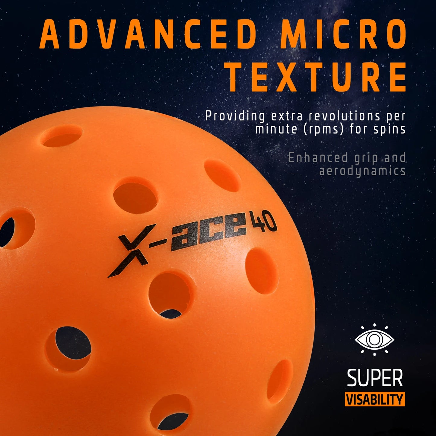 AMASPORT X-ACE Pickleballs (Orange)