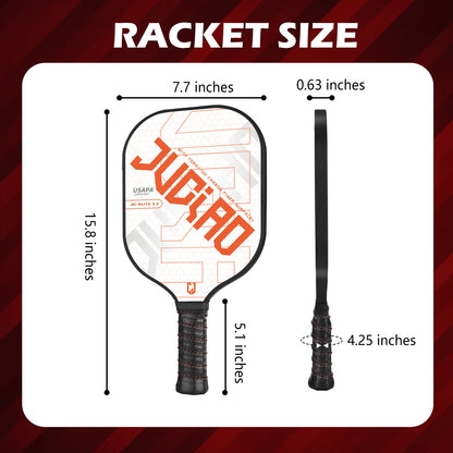 Juciao Thermoformed Carbon Fiber Face Lightweight Pickleball Set (Includes 4 Balls)