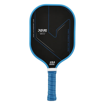 JUCIAO Thermoformed T700 Raw Carbon Fiber USAPA Pickleball Paddle with Spin Texture & Foam Edge (Long Handle)