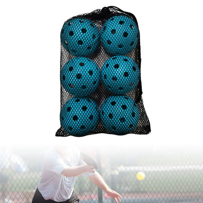 High-Visibility Pickleballs - Set of 6 with Mesh Bag - Indoor/Outdoor