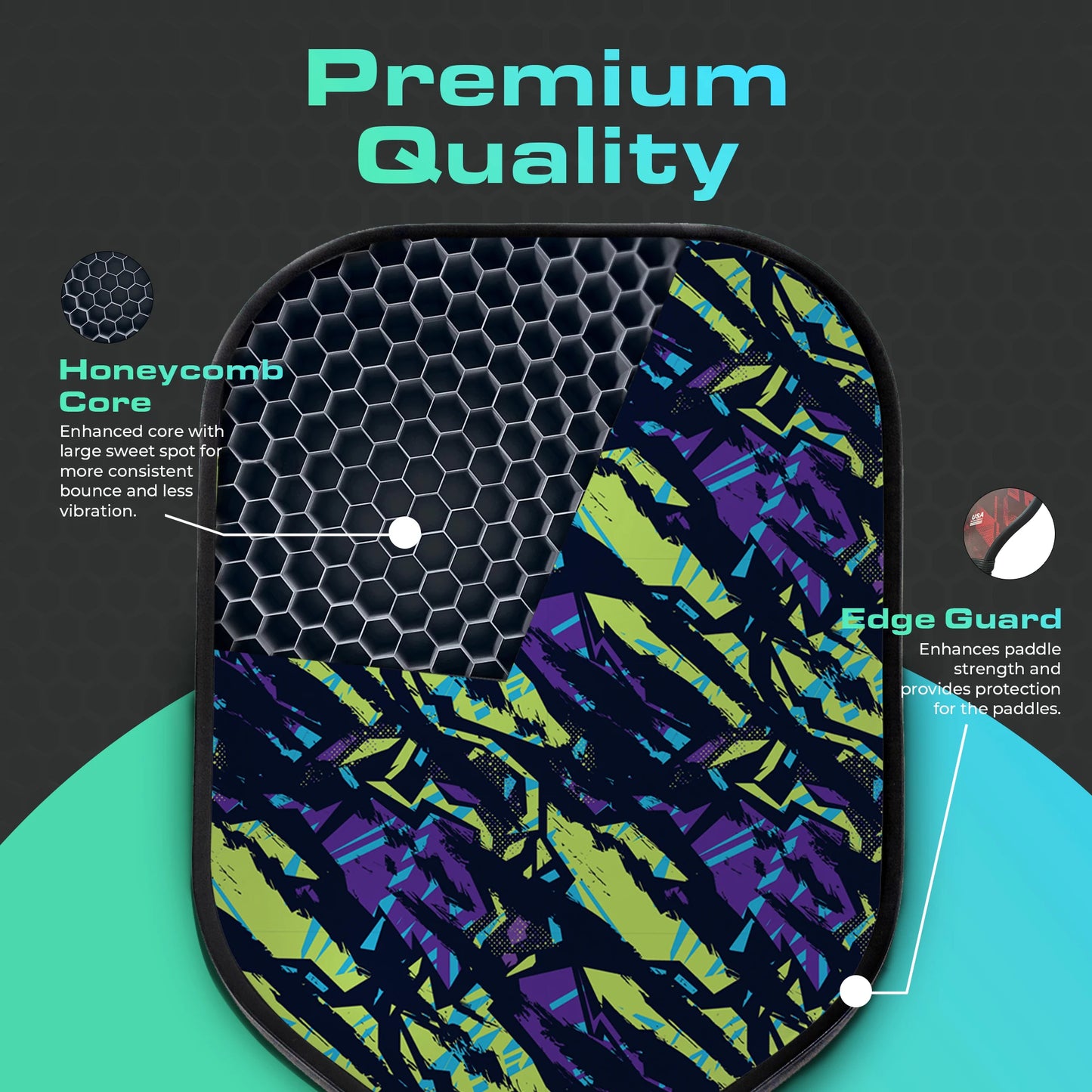 Tiger Zebra Style High Grit Spin Pickleball Paddle