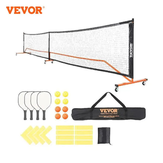 VEVOR 22FT Portable Pickleball Net System with Court Lines & 4 Paddles/Balls