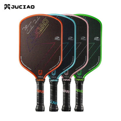 JUCIAO T-Titanium Carbon Fiber Pickleball Paddle with Thermoformed Edges & 2 Spin/Control Balls