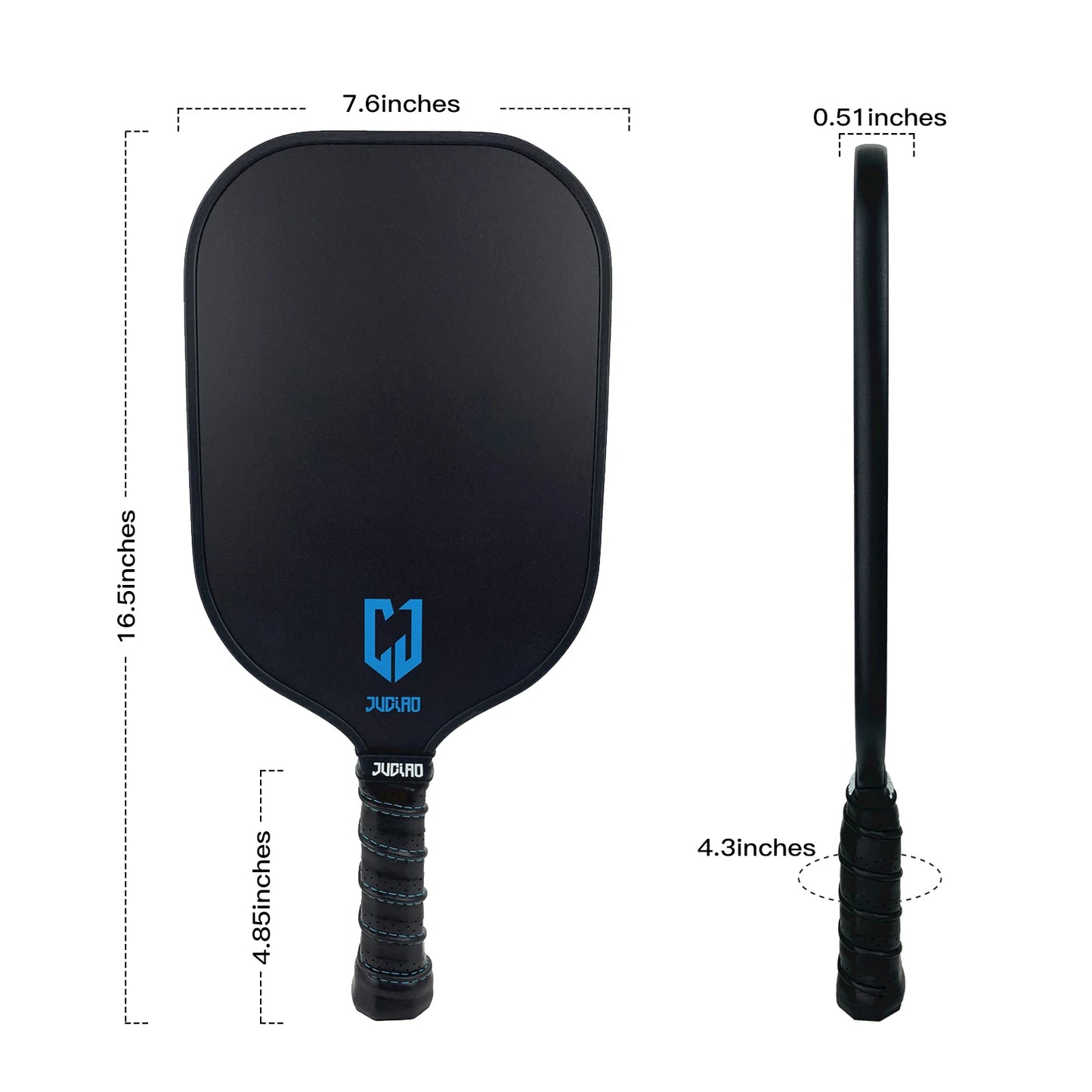 Juciao Minimalist Black Pickleball Paddle