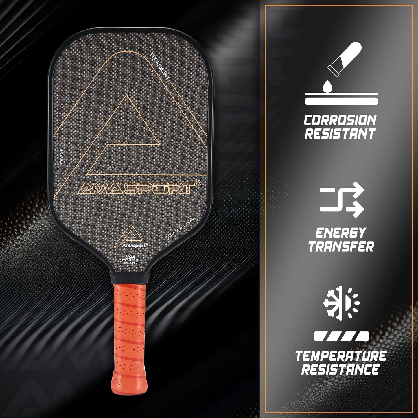 AMASPORT Titanium Carbon Pickleball Paddle