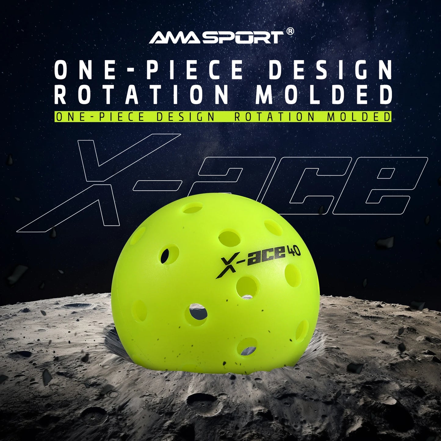 AMASPORT X-ACE Pickleballs 100% POP-Optic Yellow