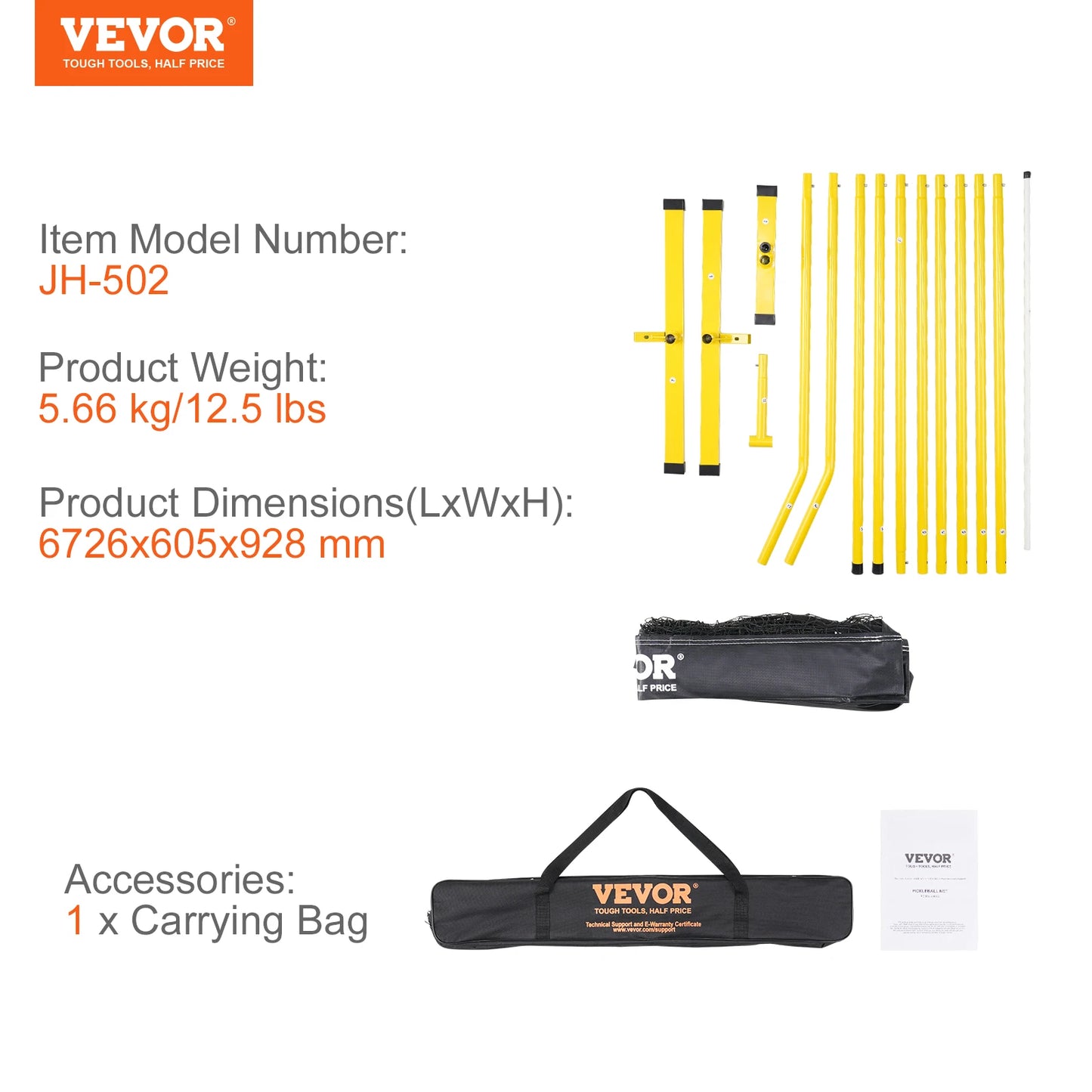 VEVOR 22FT Portable Pickleball Net System Set