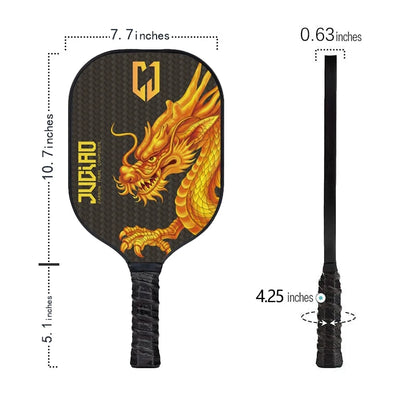 Juciao 16MM Carbon Fiber Pickleball Paddle with Dragon Detail