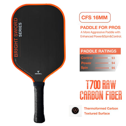 Vigorball Bright Sword Series T700 Raw Carbon Fiber Pickleball Paddle