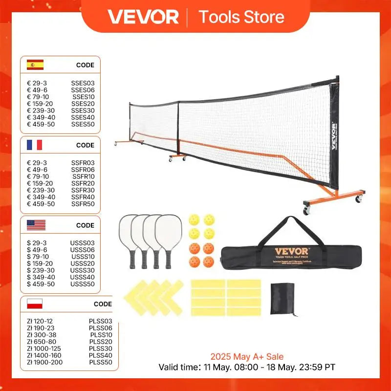 VEVOR 22FT Portable Pickleball Net System Set