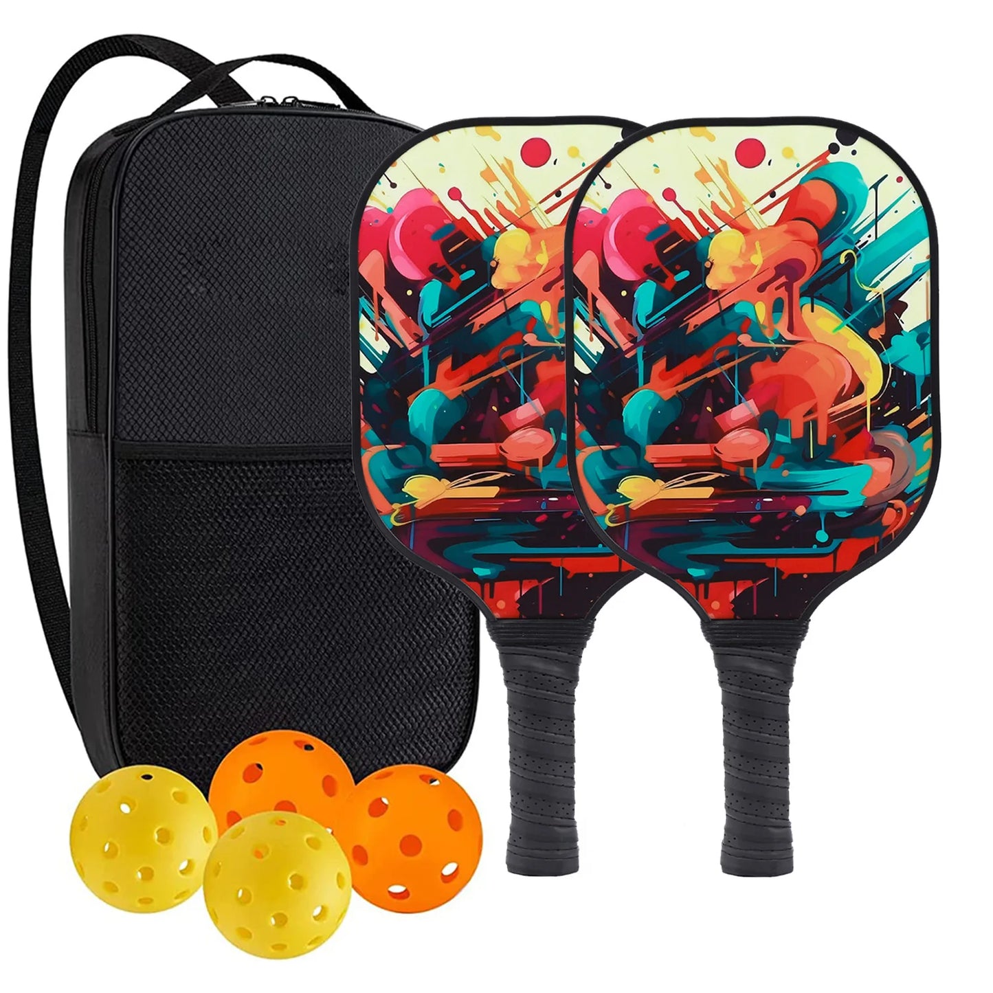 USAPA Approved Pickleball Paddle Set (2 Paddles, 4 Balls, Bag)