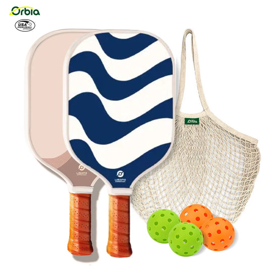 Orbia Waves Pickleball Paddle Set | PP Honeycomb Core | Beginner to Advanced