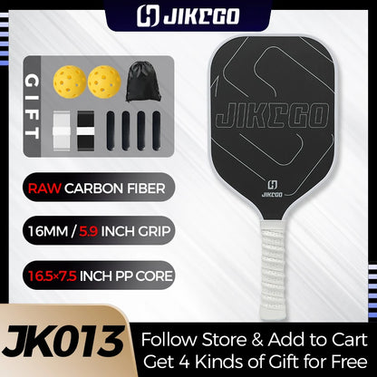 JIKEGO T700 Raw Carbon Fiber Pickleball Paddle with Accessories