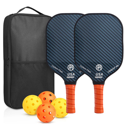Fiberglass Pickleball Paddle Set (2 Paddles & 4 Balls)