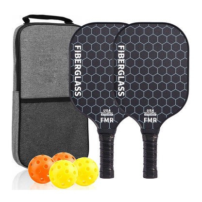 Fiberglass Pickleball Paddle Set (2 Paddles & 4 Balls)