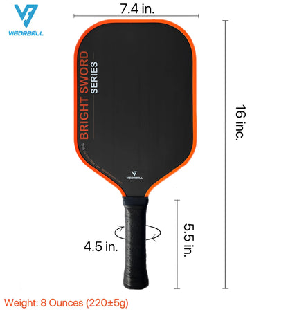 Vigorball Bright Sword Series T700 Raw Carbon Fiber Pickleball Paddle