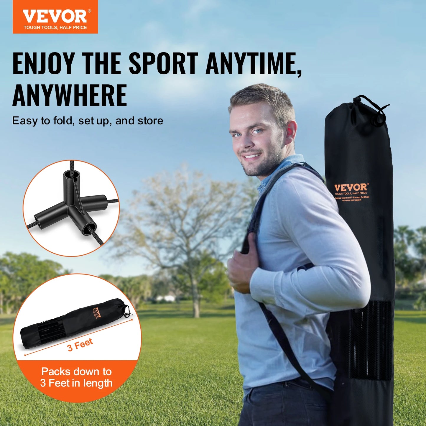 VEVOR Adjustable Multi-Sport Net: Badminton, Volleyball, Pickleball, Tennis (10/14/17FT)