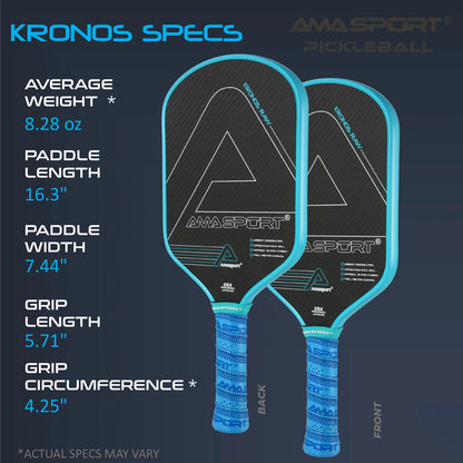 Amasport Kronos Raw Carbon Fiber Pickleball Paddle