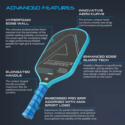 Amasport Kronos Raw Carbon Fiber Pickleball Paddle