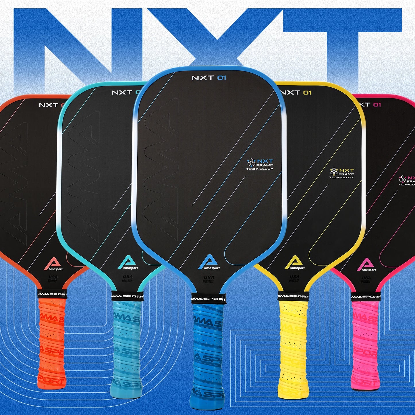 AMASPORT NXT01 Carbon-Encased Frame Pickleball Paddle