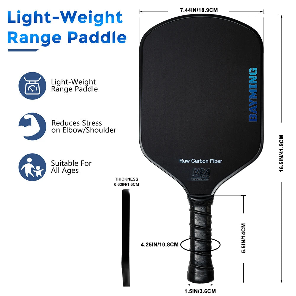 Bayming Carbon Fiber Pickleball Paddle Set