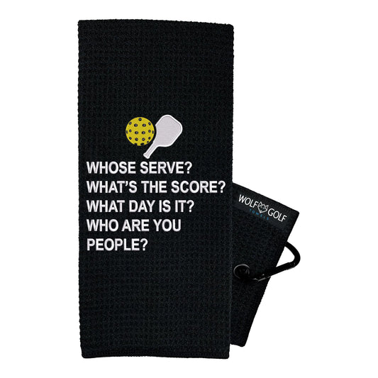 Whose Serve? Funny Embroidered Pickleball Towel